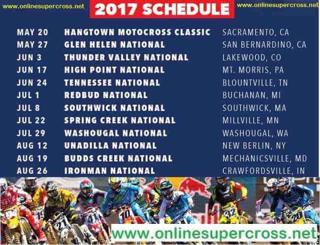 Lucas Oil Pro Motocross Championship Fixtures 2017