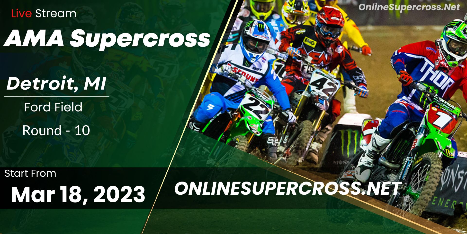 Supercross Detroit Round 10 Live Stream 2023 - Full Race Replay