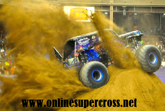 Live Monster Jam Race in Frank Erwin Center